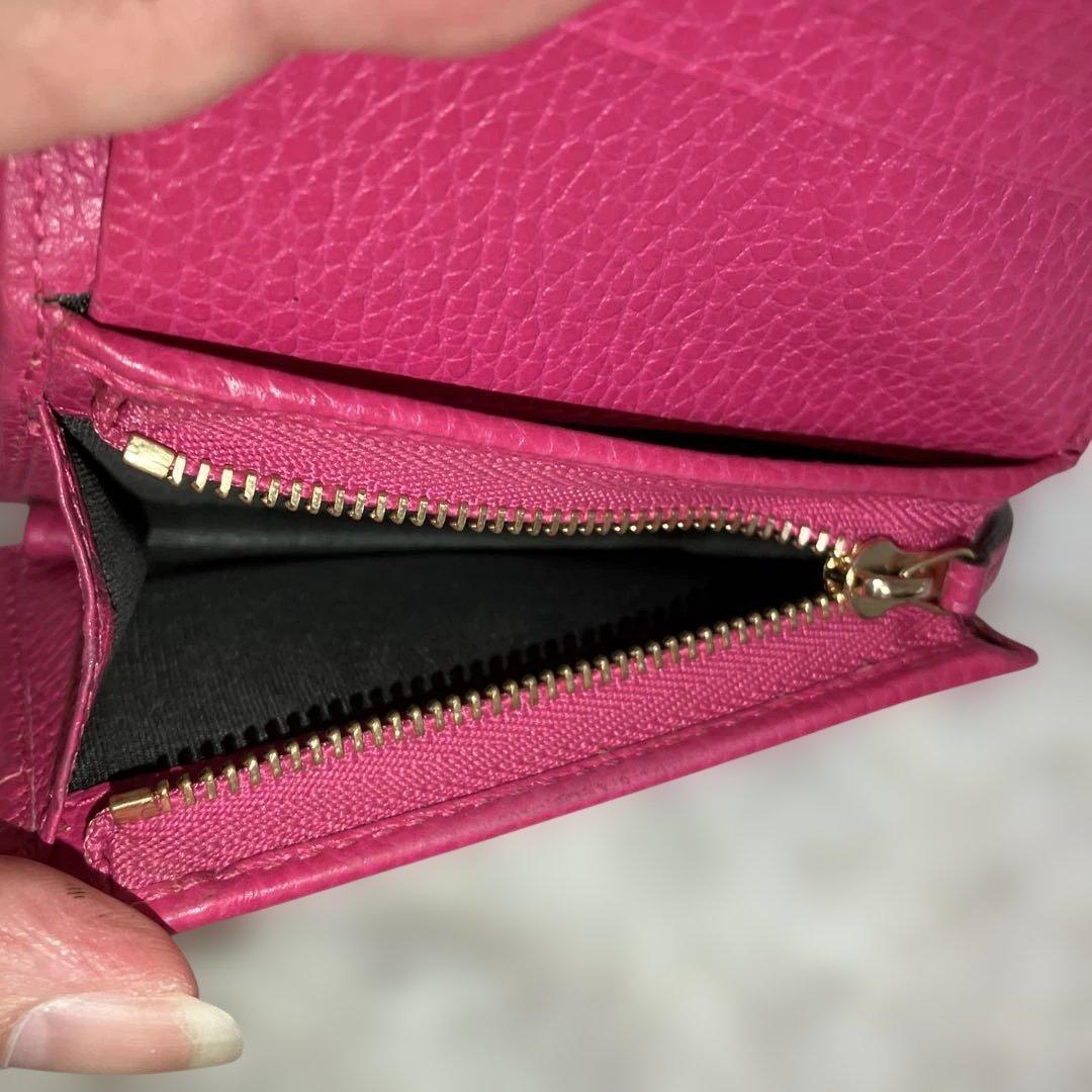 極美品✨ GUCCI 三つ折財布 コンパクトウォレット GGマーモント レザー