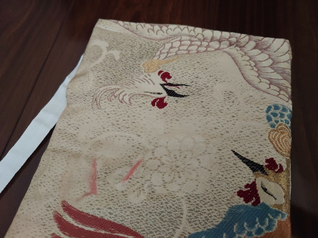 正絹袋帯からの作り帯　アンティーク　七五三ジュニア帯　鶴　だらり帯　一点物