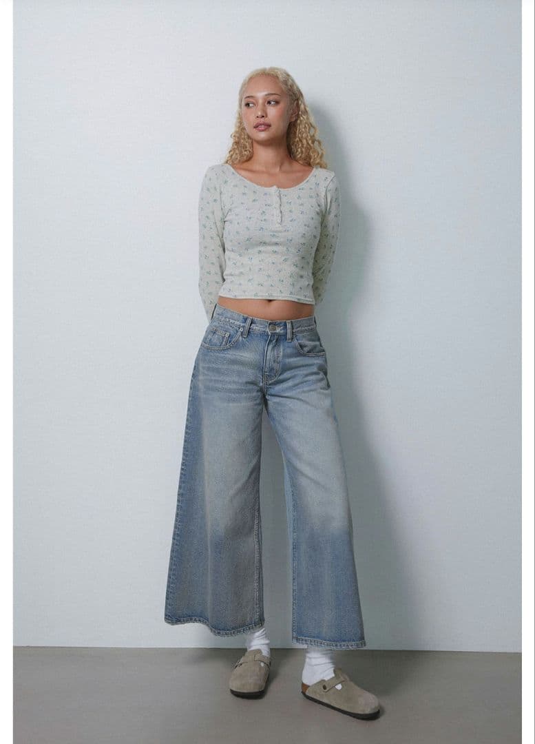 ALEXIA STAM 完売商品！ヘンリーネックフローラルロングスリーブT