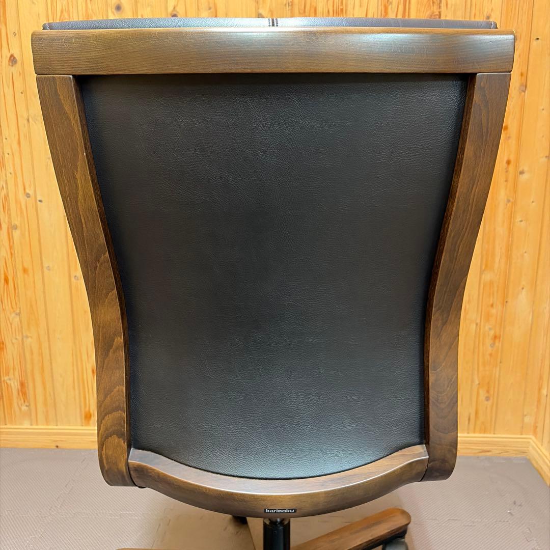 カリモク 本革 デスクチェア XT58 ダークブラウン ロッキング