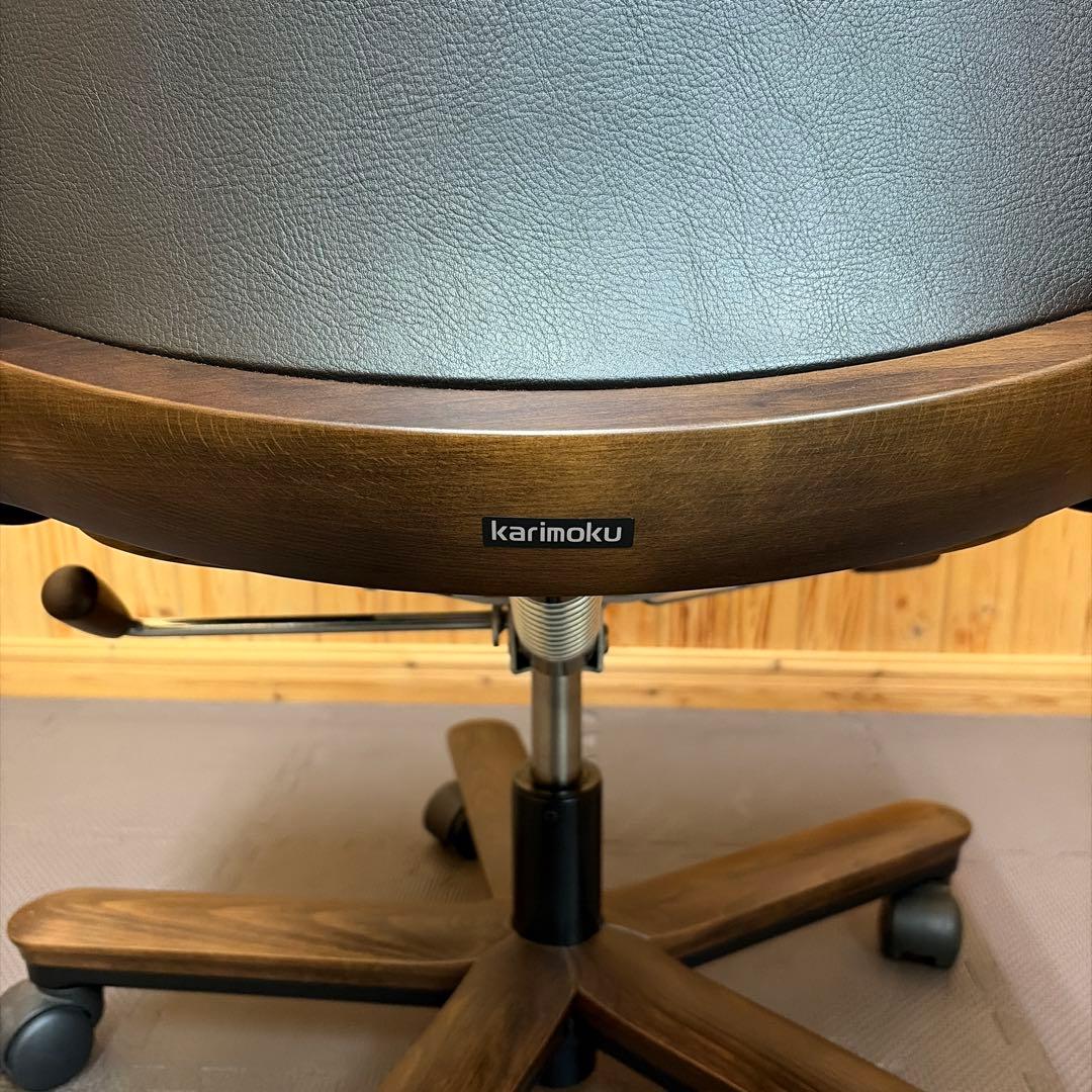カリモク 本革 デスクチェア XT58 ダークブラウン ロッキング