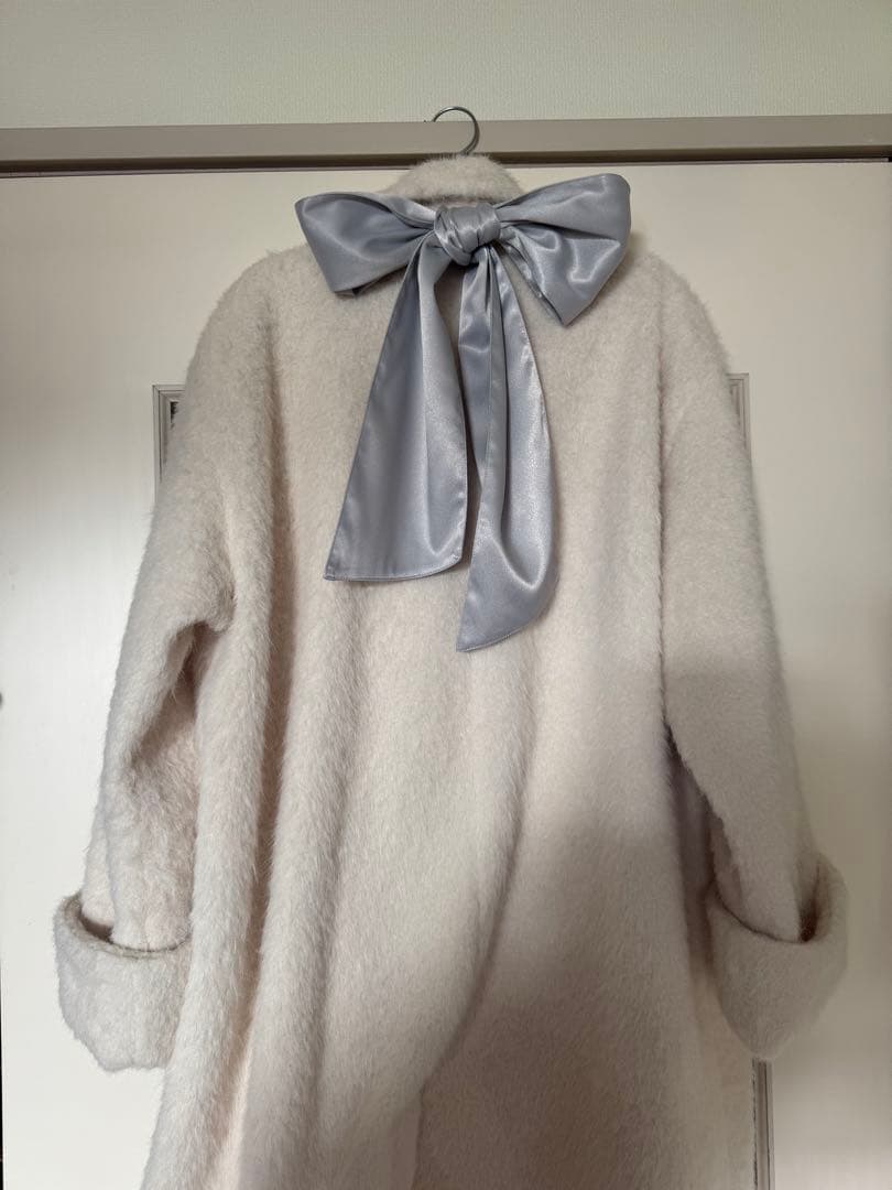ジャケット・アウター pameo pose SHAGGY WITH RIBBON COAT