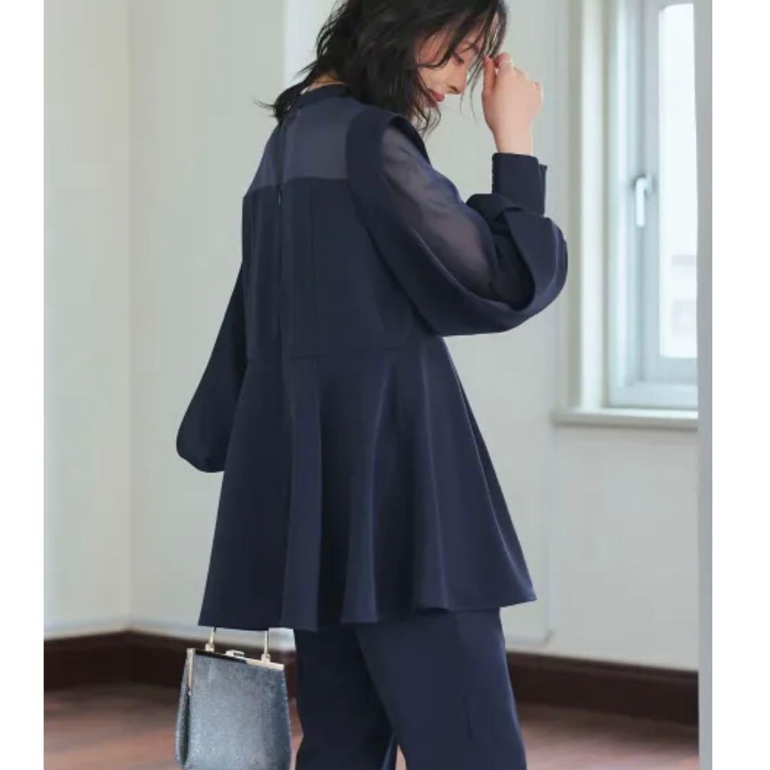 本日限定【大きめ】ルイルエ セットアップ スリットスリーブペプラムトップスLL