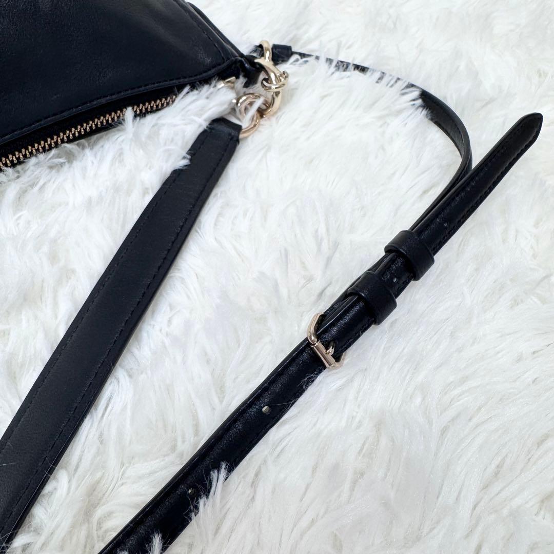 【美品】COACH コーチ 2way ショルダーバッグ レザー ブラック