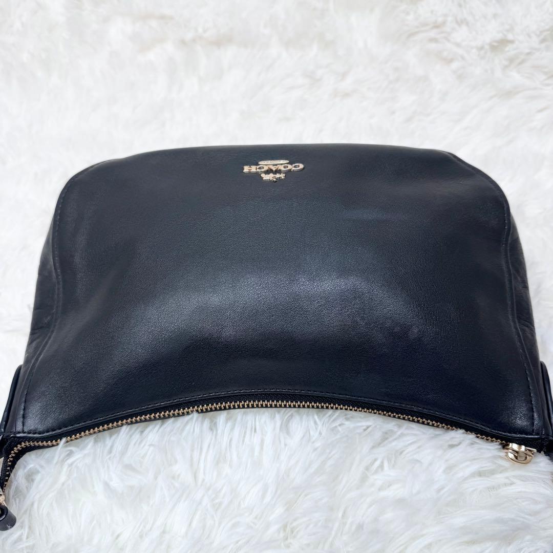 【美品】COACH コーチ 2way ショルダーバッグ レザー ブラック