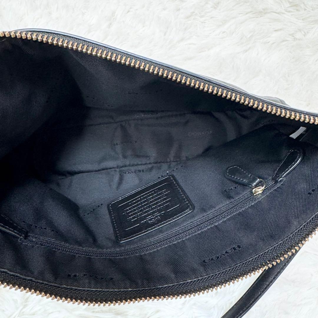 【美品】COACH コーチ 2way ショルダーバッグ レザー ブラック