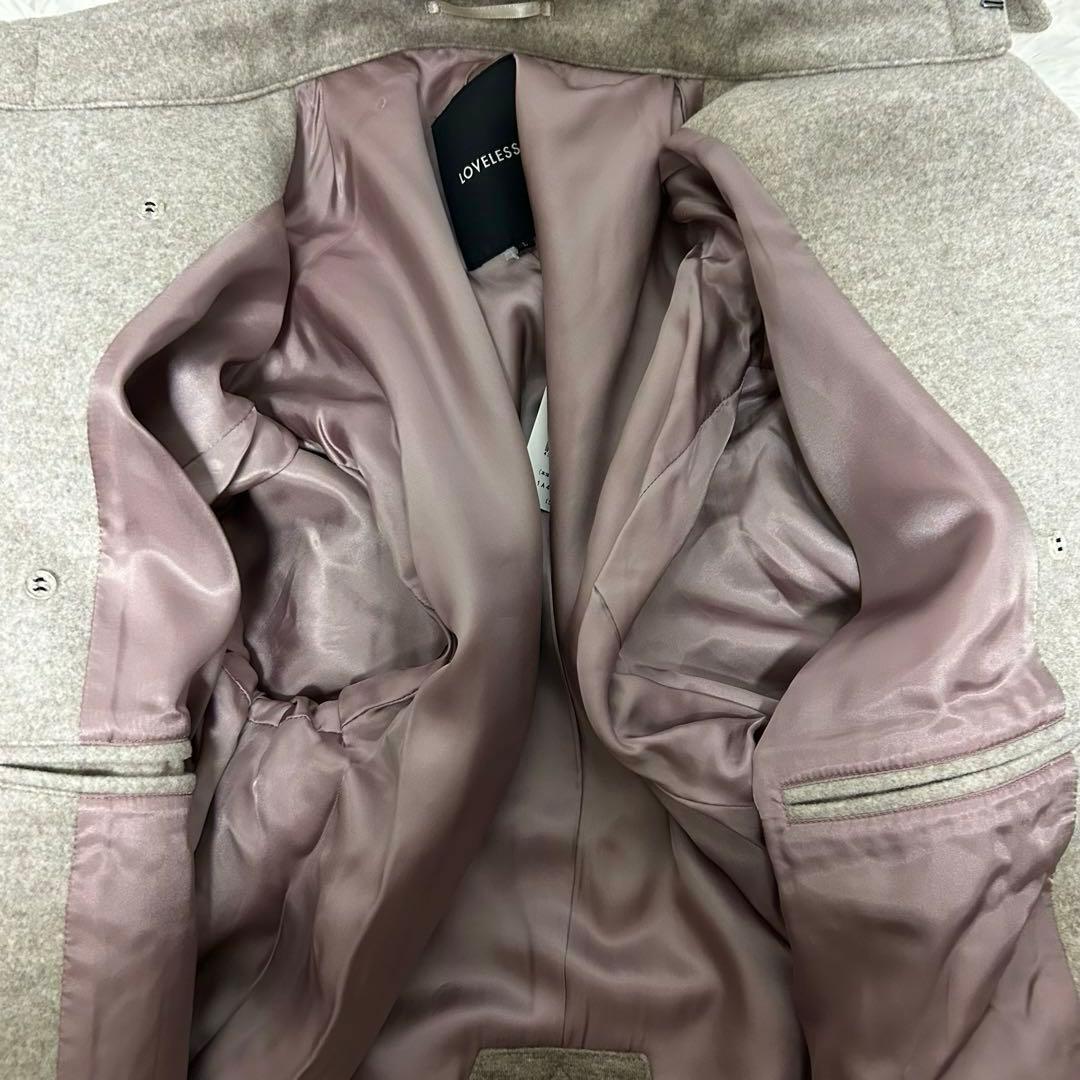 新品未使用　L 丈100cm超　ラブレス　ロングトレンチコート　ダブル　ベルト