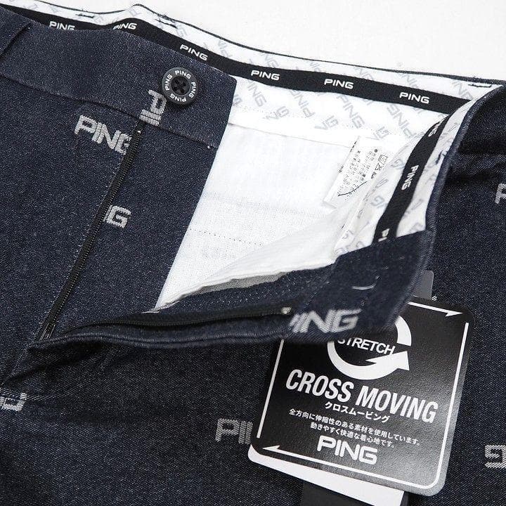 新品 PING ピン ゴルフ 総柄 ストレッチパンツ 定価22000円 黒 M