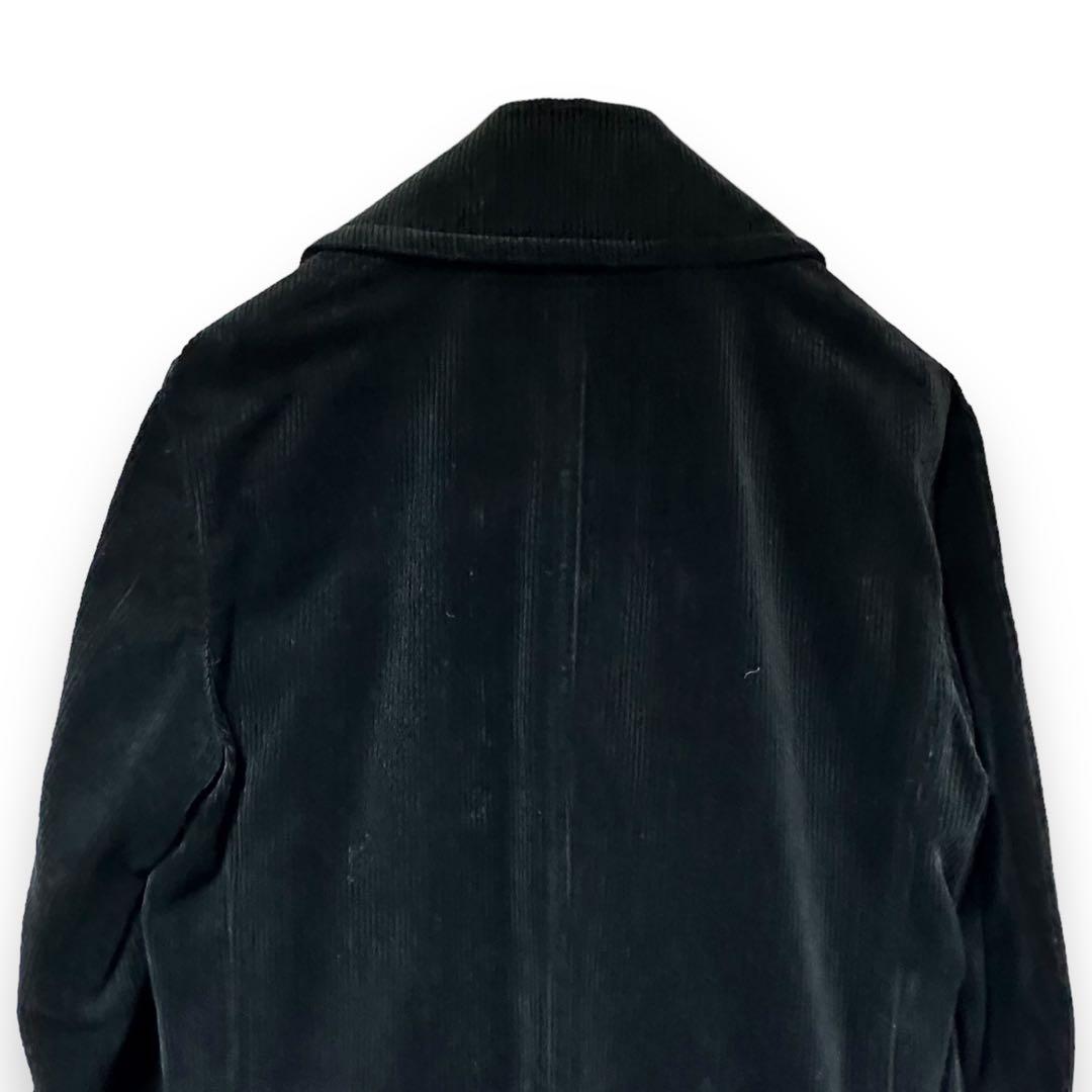 DAIRIKU ダイリクコーデュロイ ロング ピーコート 黒 M