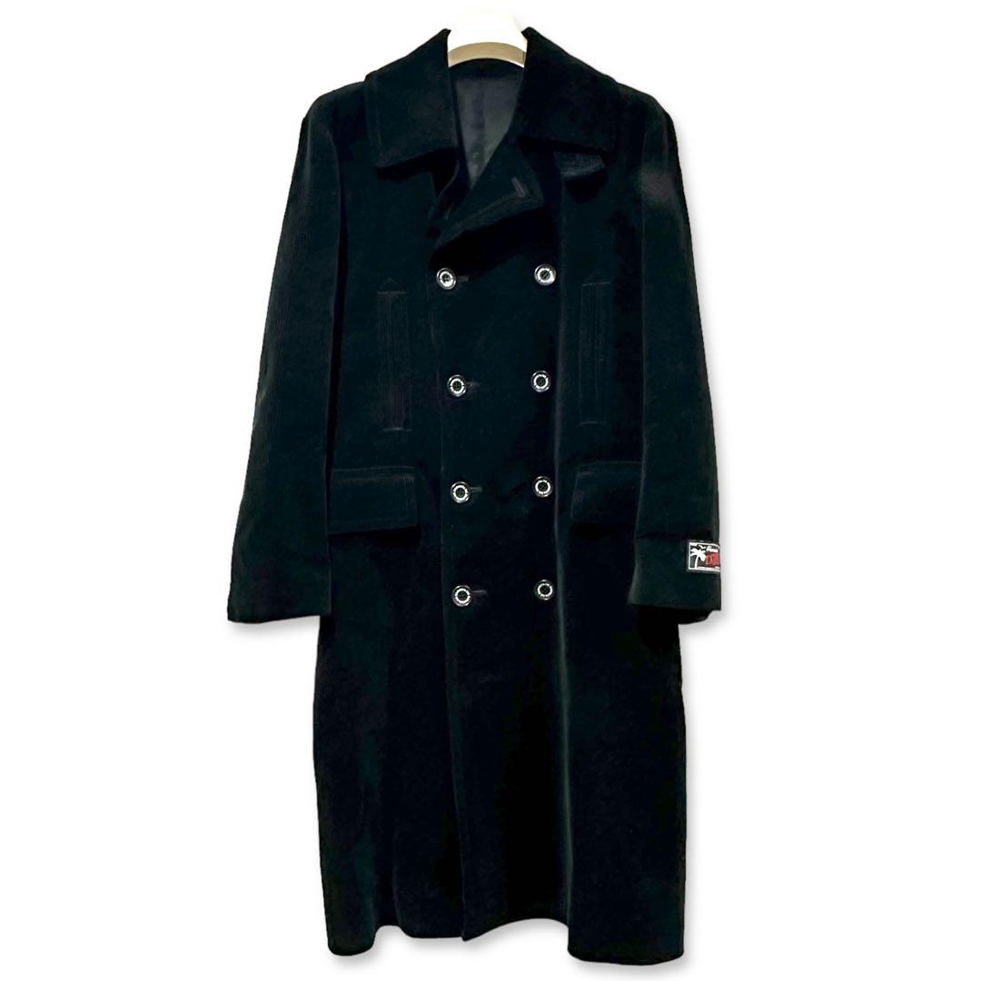 DAIRIKU ダイリクコーデュロイ ロング ピーコート 黒 M