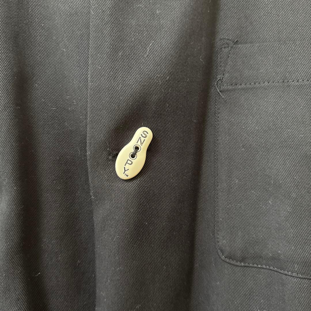 ヒューストン×スヌーピー コラボ 刺繍 ボウリングシャツ BK-M