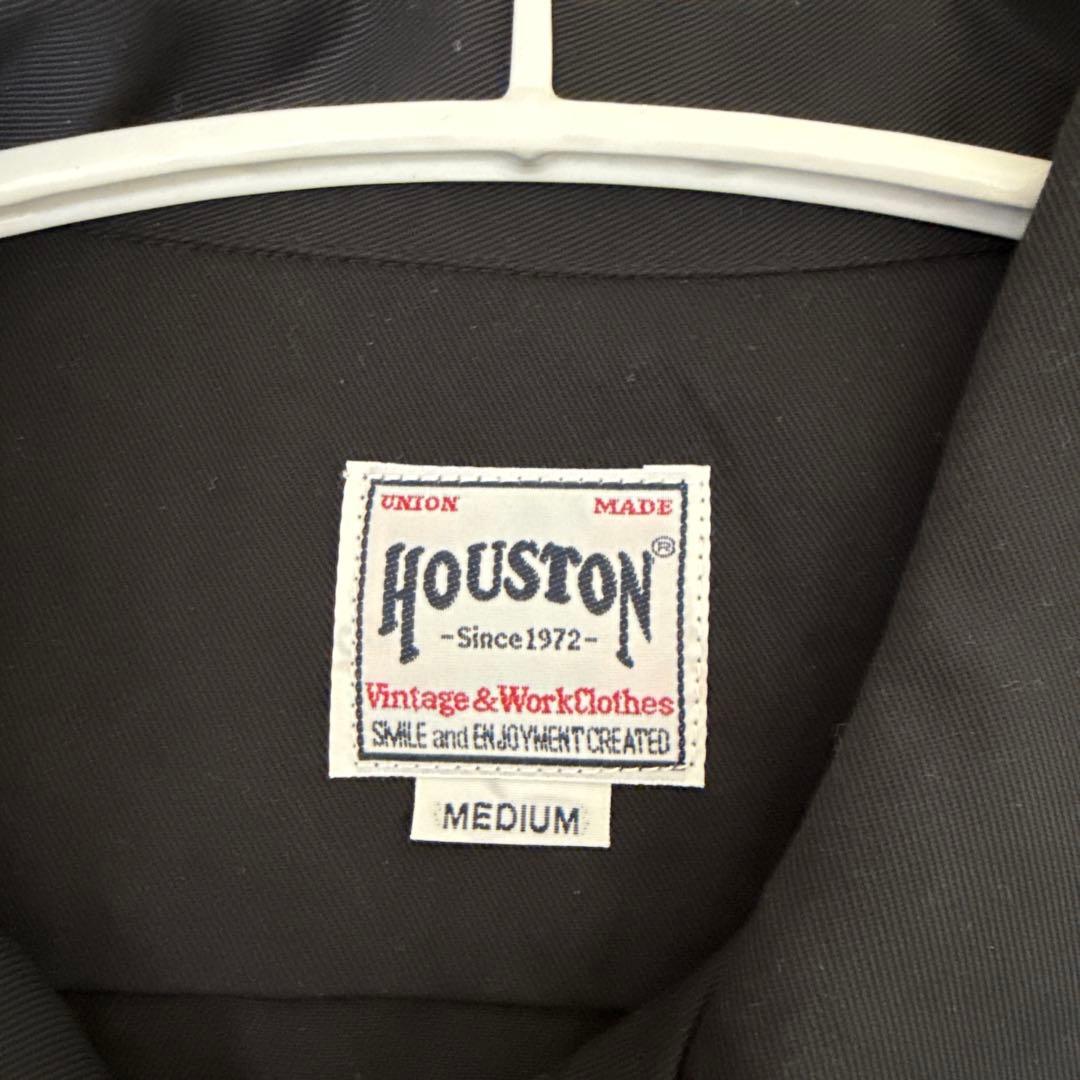 ヒューストン×スヌーピー コラボ 刺繍 ボウリングシャツ BK-M