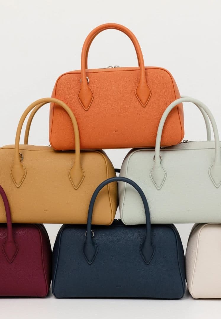 nugu ORR オレンジ レザー ハンドバッグ