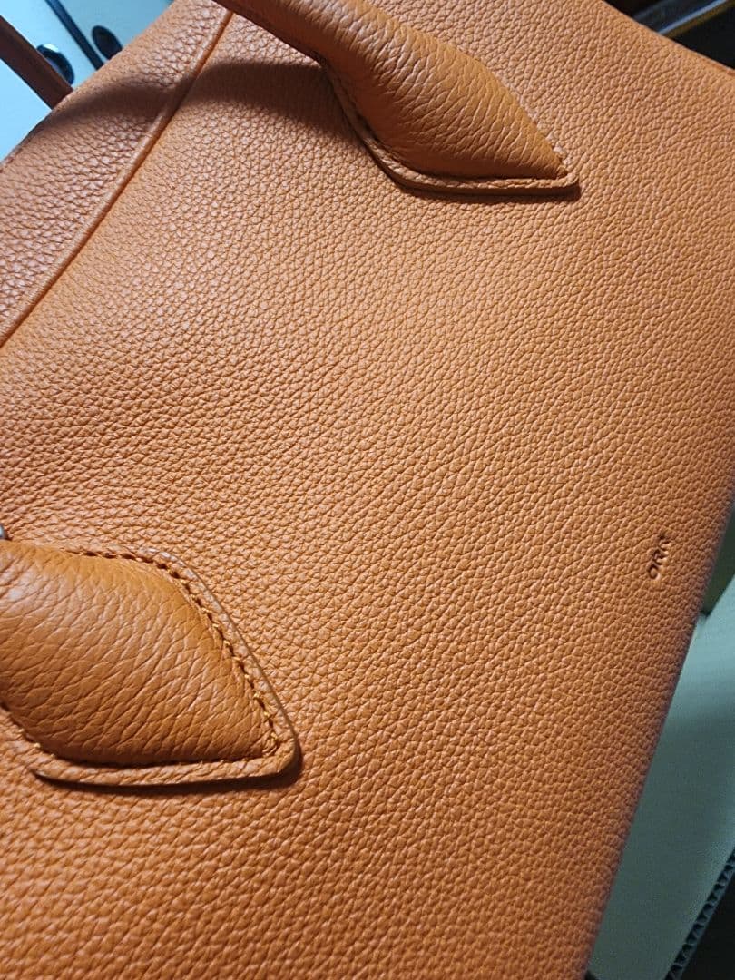 nugu ORR オレンジ レザー ハンドバッグ