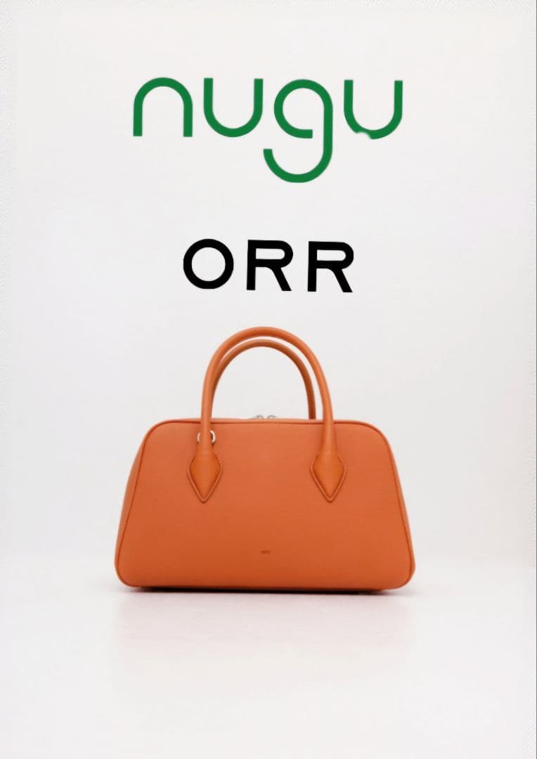 nugu ORR オレンジ レザー ハンドバッグ