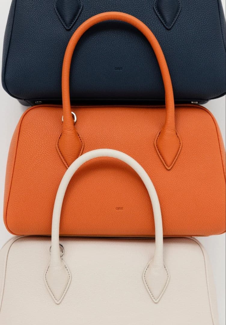 nugu ORR オレンジ レザー ハンドバッグ