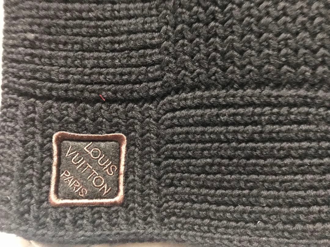 ルイヴィトン　ダミエ柄ブラック　マフラー