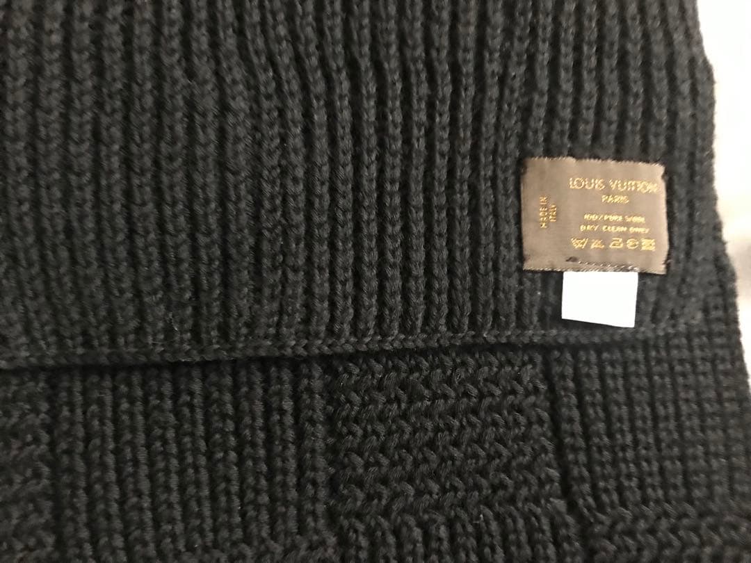 ルイヴィトン　ダミエ柄ブラック　マフラー