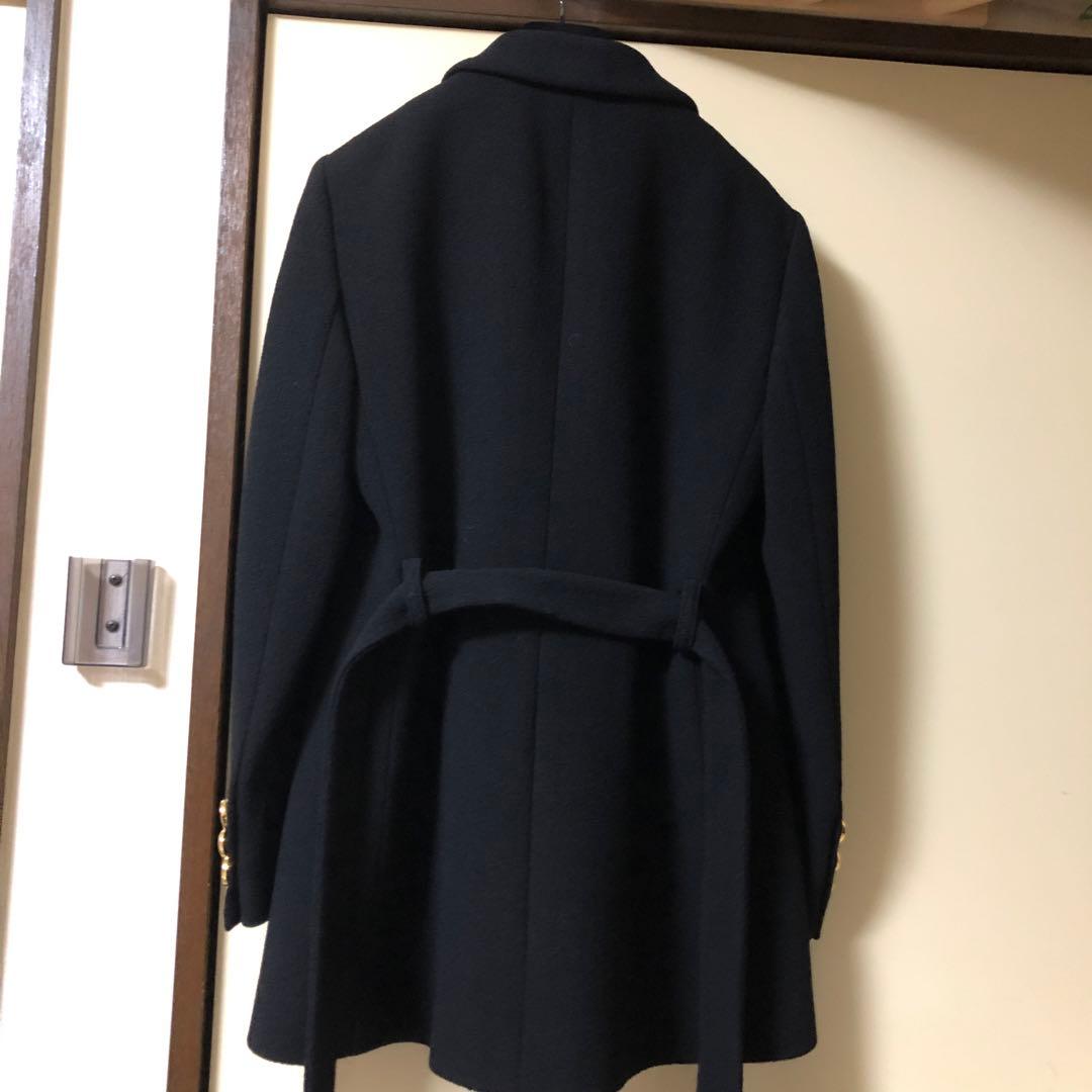 タグ付き　グッチ　インターロッキングゴールド縁取りGボタン　コート　黒