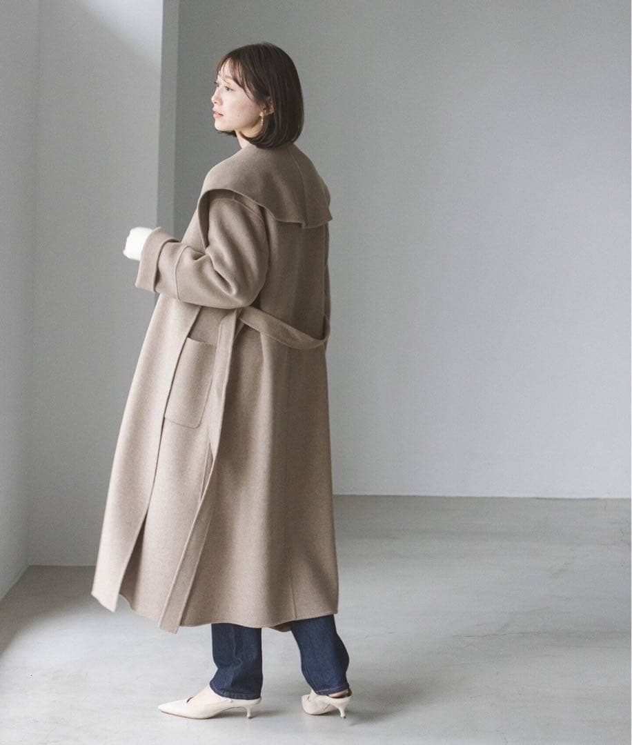 ノーブル　100％ウール　ベージュ ロングコート