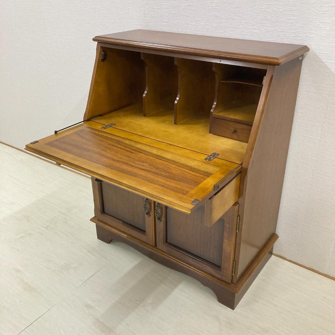 【オールドカリモク】コロニアル　ライティングビューロー　デスク　机　昭和レトロ