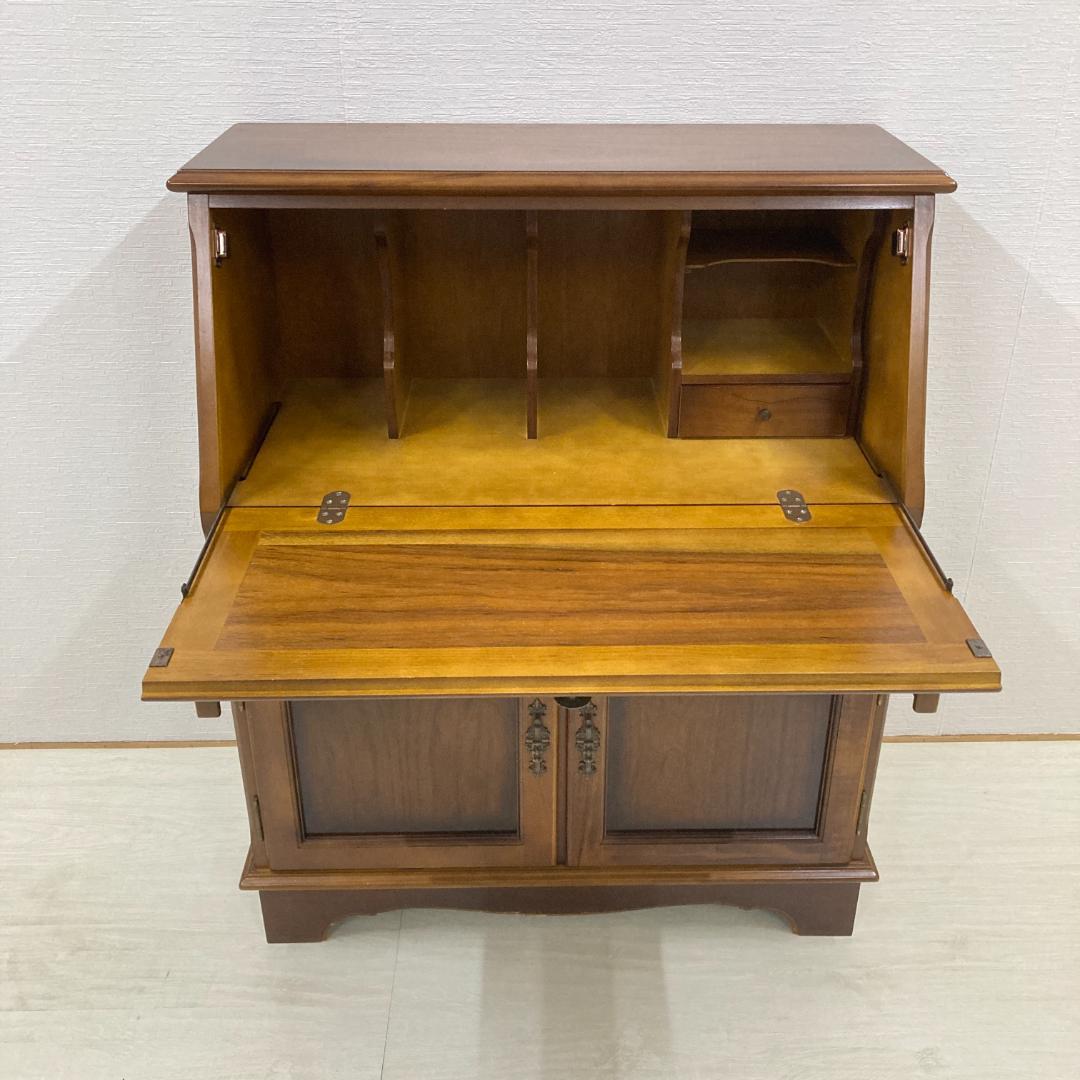 【オールドカリモク】コロニアル　ライティングビューロー　デスク　机　昭和レトロ