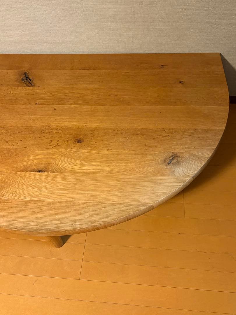 飛騨産業　森のことば　半円形リビングテーブル　ホワイトオーク　１５０cm