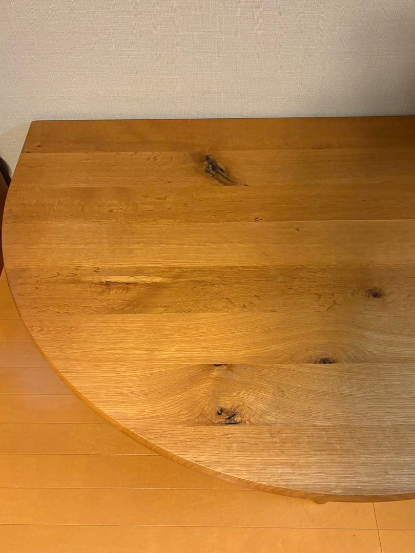 飛騨産業　森のことば　半円形リビングテーブル　ホワイトオーク　１５０cm