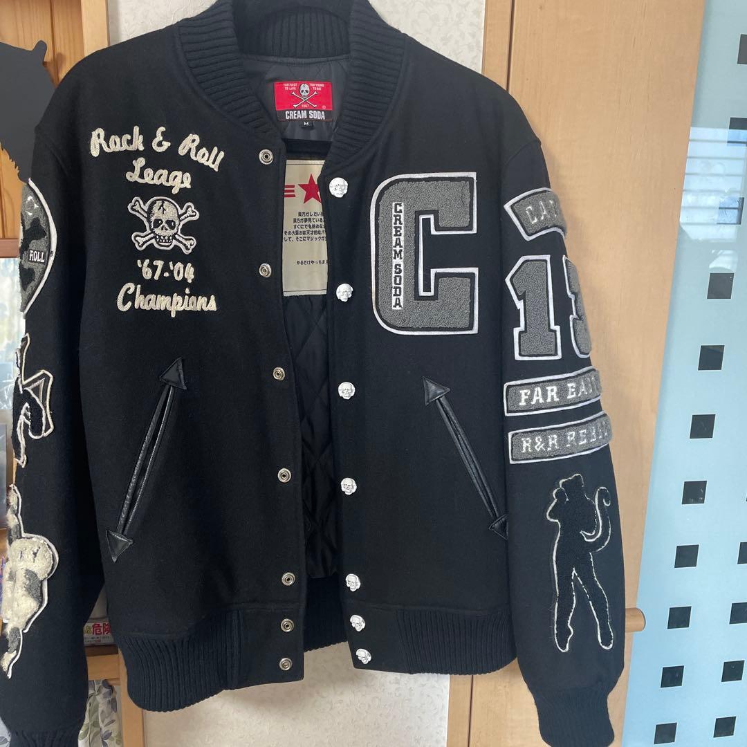 CREAM SODA スカル刺繍スタジャン