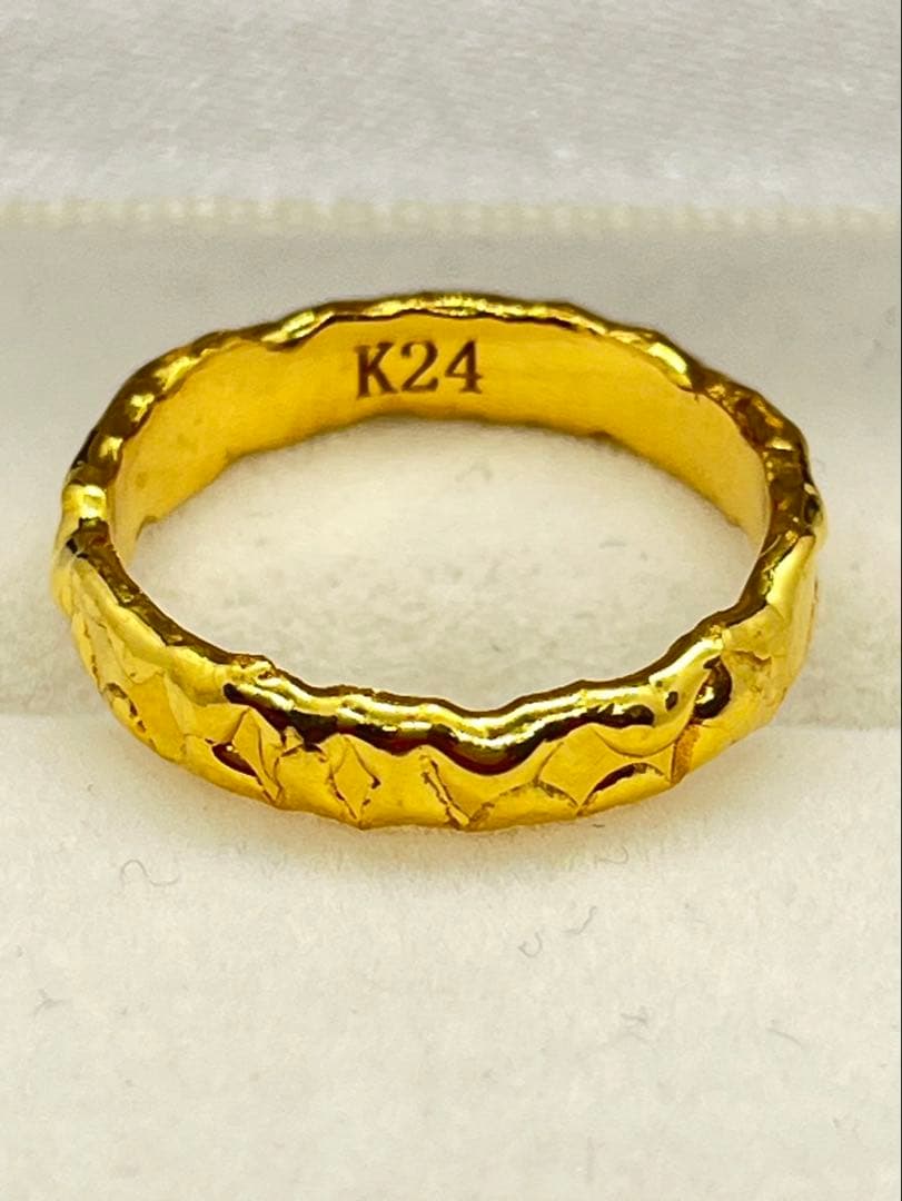 K24 純金 メルトリング 4.86g指輪 リング 刻印あり ハンドメイド