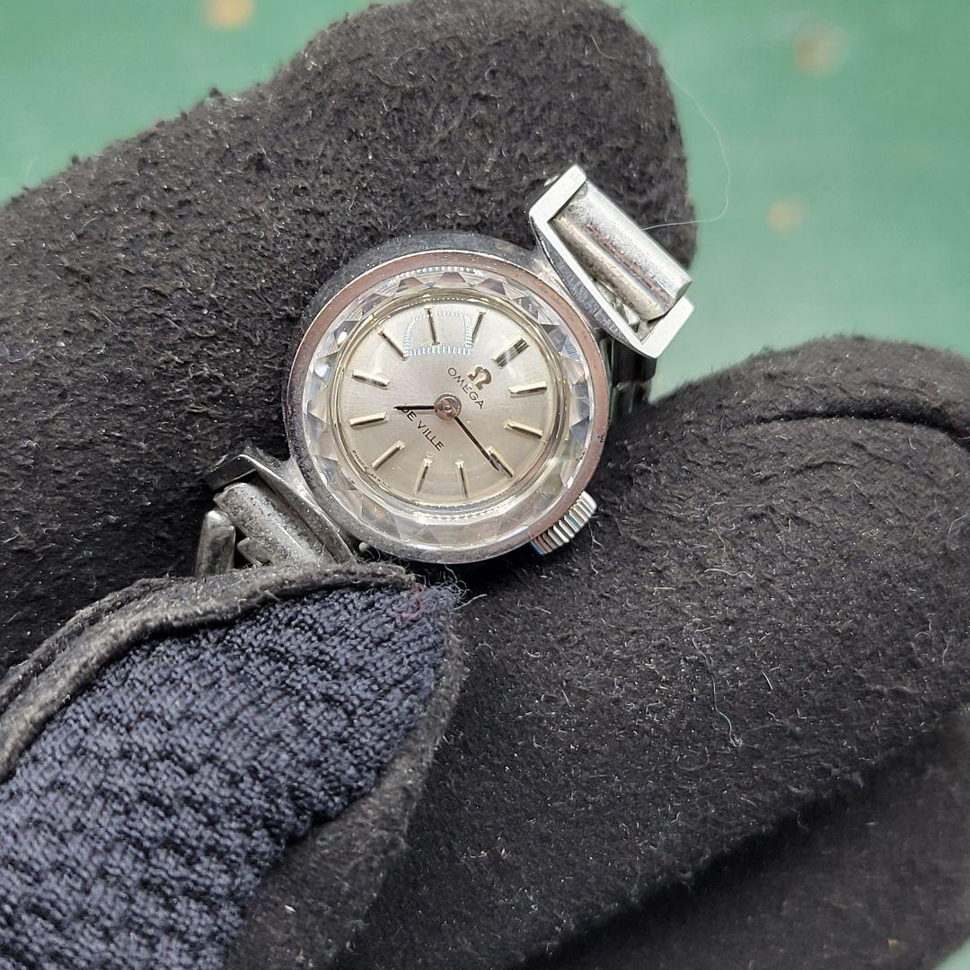 OMEGA オメガ デビル カットガラス ラウンド レディース 腕時計