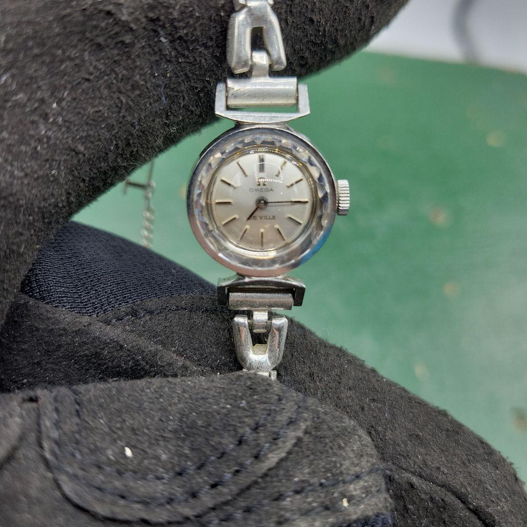 OMEGA オメガ デビル カットガラス ラウンド レディース 腕時計