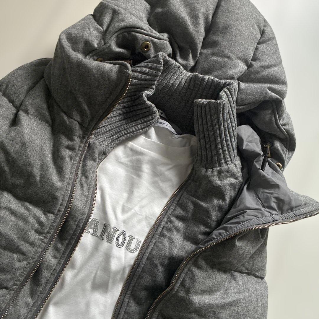 お値下げ⭐️美品⭐️TATRAS フード付きグレーダウンベスト