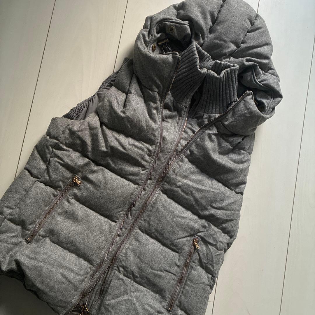 お値下げ⭐️美品⭐️TATRAS フード付きグレーダウンベスト