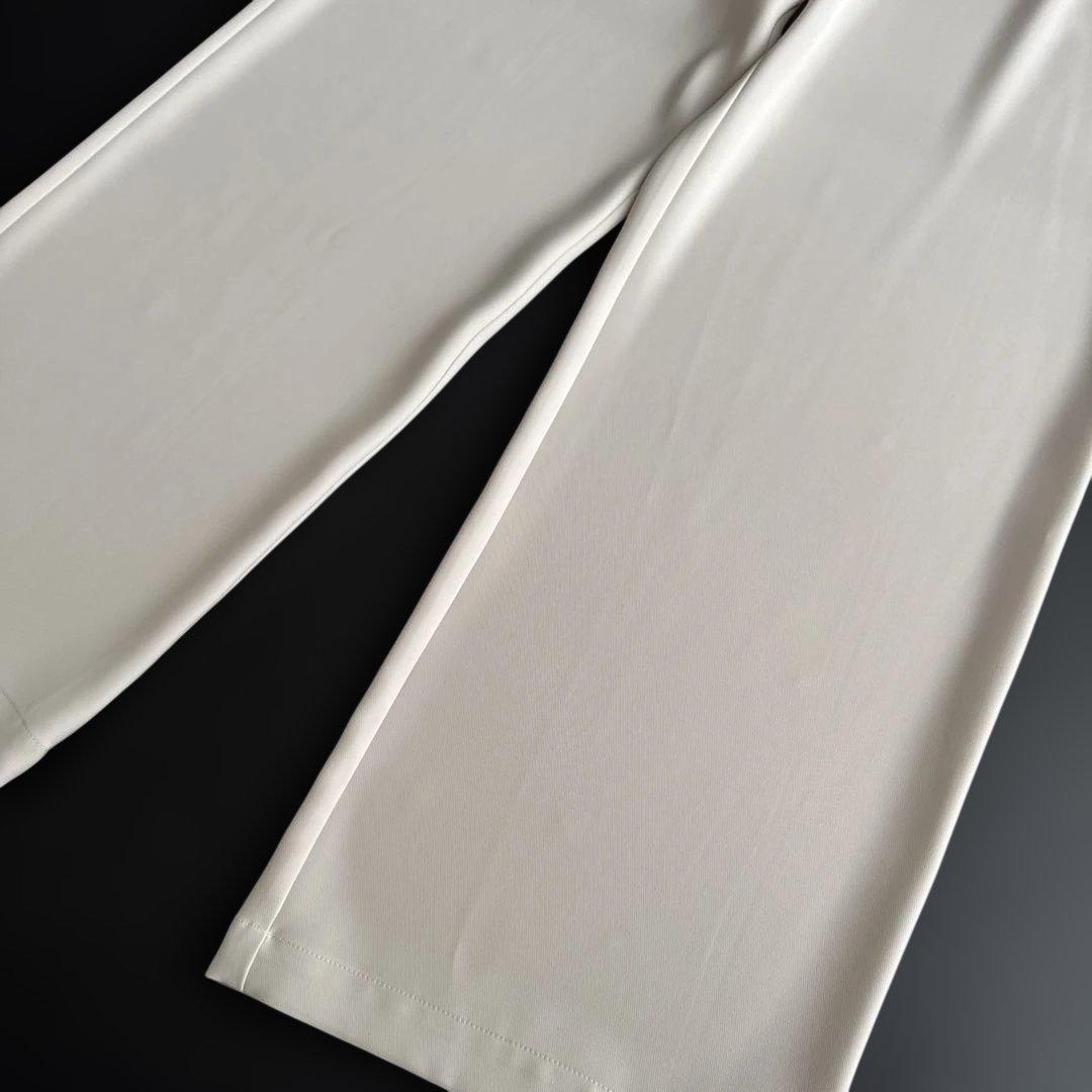 BEARDSLEY ビアズリー ウエストリブ パンツ オフホワイト ワイドパンツ