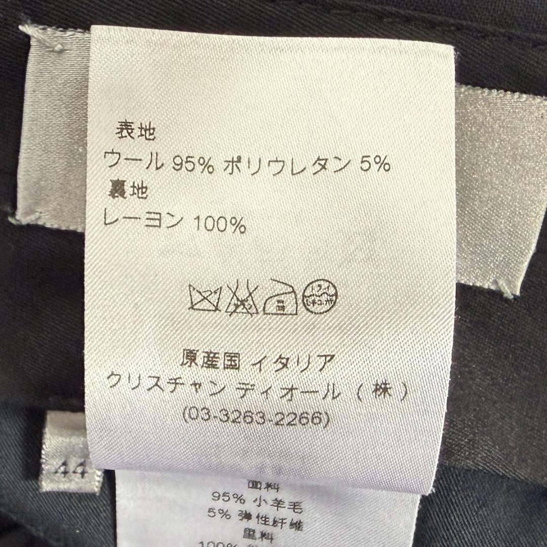 J6053 美品 ディオールオム ストレッチスラックス ブラック 44