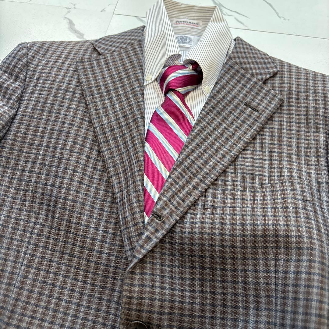 未使用級★ Perfect Suit Factoryセットアップ　チェック　茶色