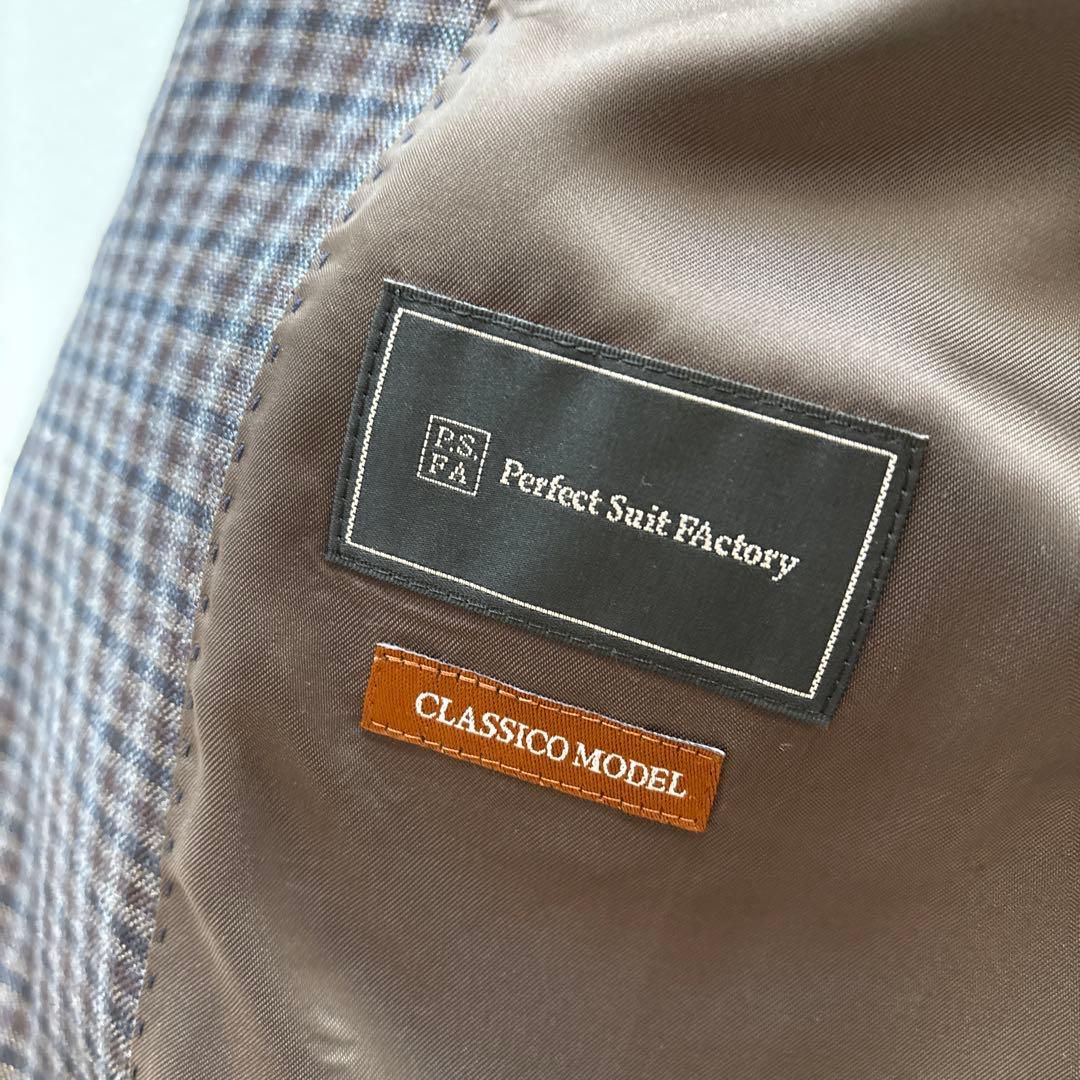 未使用級★ Perfect Suit Factoryセットアップ　チェック　茶色