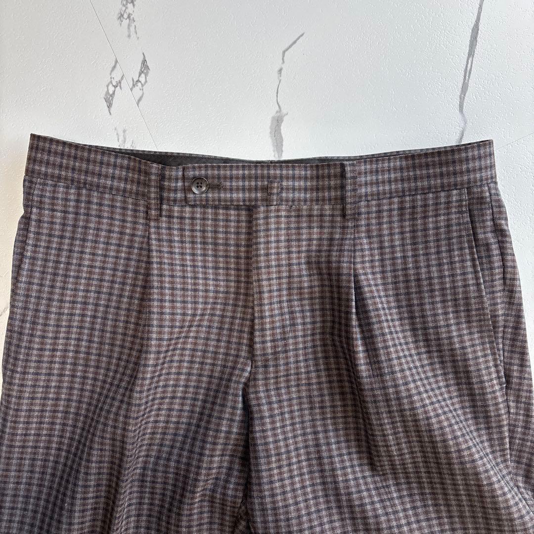 未使用級★ Perfect Suit Factoryセットアップ　チェック　茶色