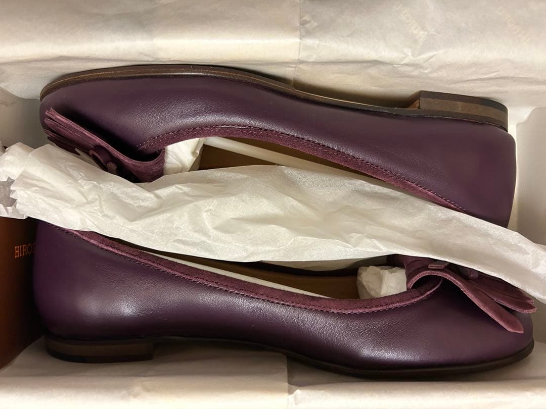 【新品】【未使用美品】HIROFUフラットシューズ/ボルドーカラー
