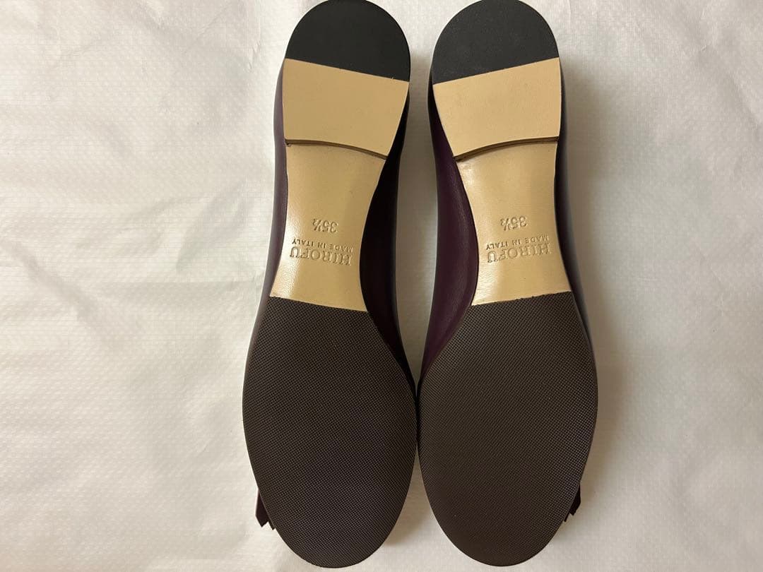 【新品】【未使用美品】HIROFUフラットシューズ/ボルドーカラー