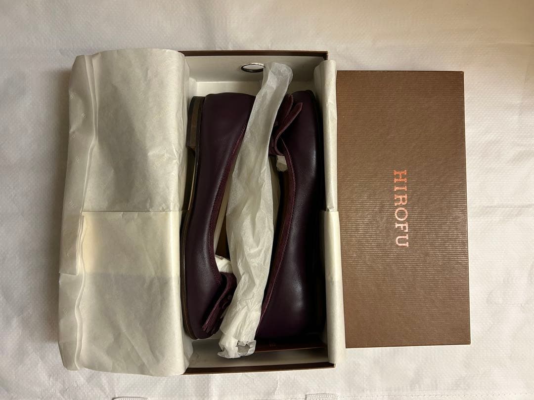 【新品】【未使用美品】HIROFUフラットシューズ/ボルドーカラー