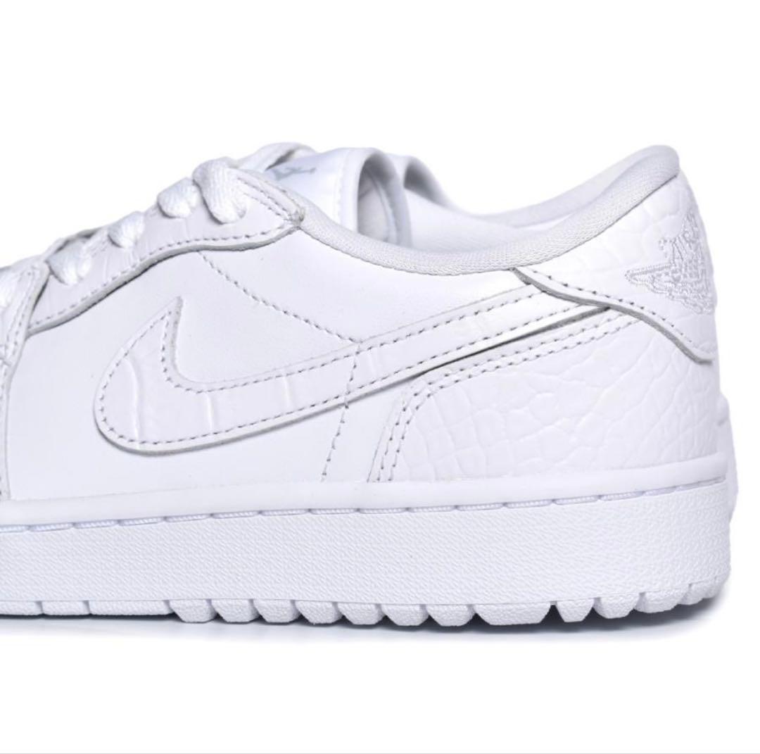 （美品）ナイキ、ゴルフ、ジョーダン、ホワイト、クロコダイル、サイズ27cm