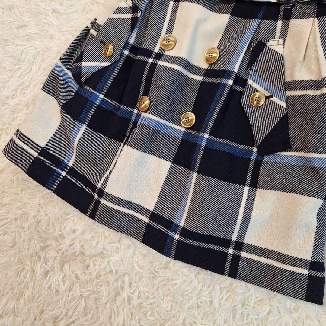 バーバリーブルーレーベル✨ニットドッキングワンピース チェック ベルト付