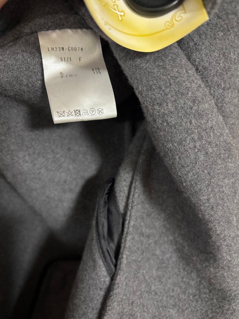 美品　LOHEN ハードメルトンリバーピーコート　クリーニング済み　M.GREY