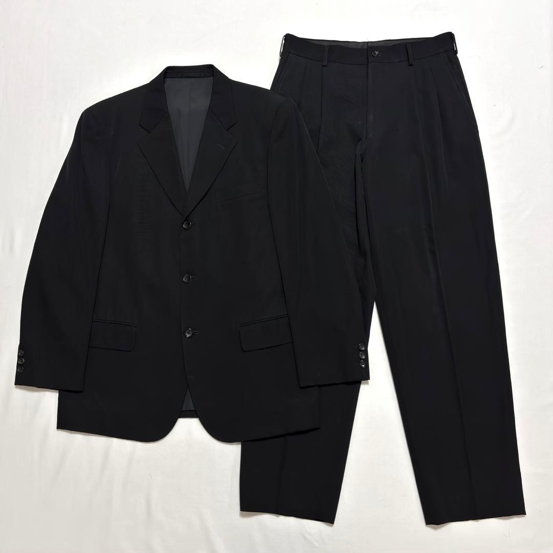 希少00s 美品 コムデギャルソンオム 田中オム 黒ウールギャバジンセットアップ