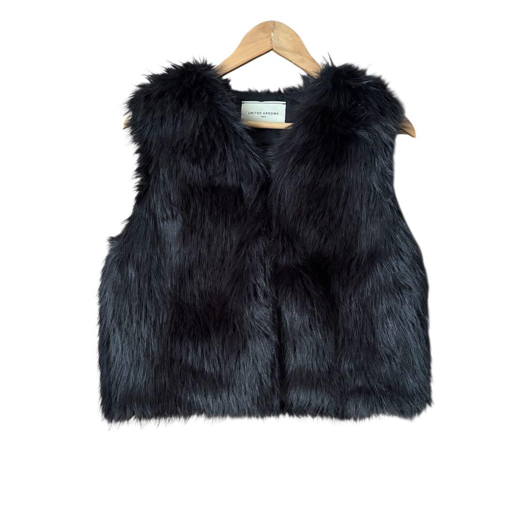 UNITED ARROWS 美品 フェイクファーショートベスト