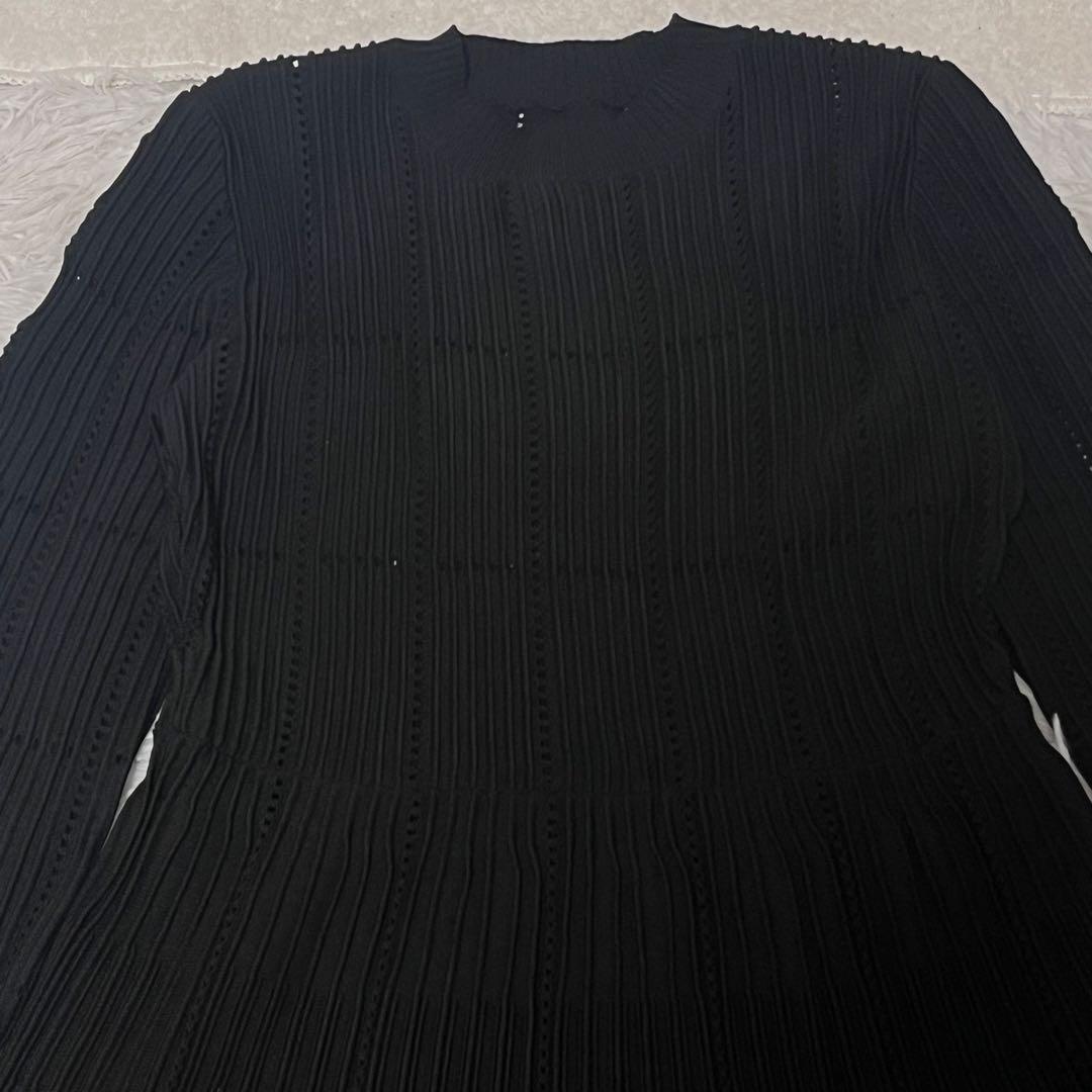 【CELFORD】美品 ニット ワンピース ブラック フレア Aライン 36