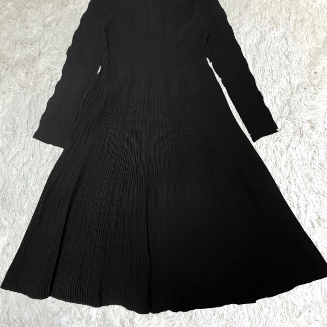 【CELFORD】美品 ニット ワンピース ブラック フレア Aライン 36