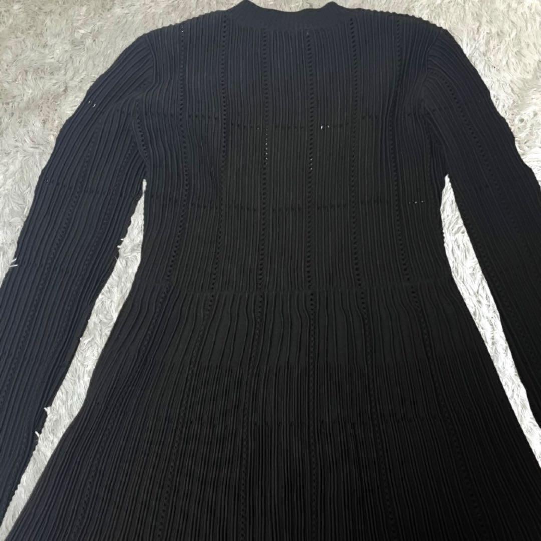 【CELFORD】美品 ニット ワンピース ブラック フレア Aライン 36